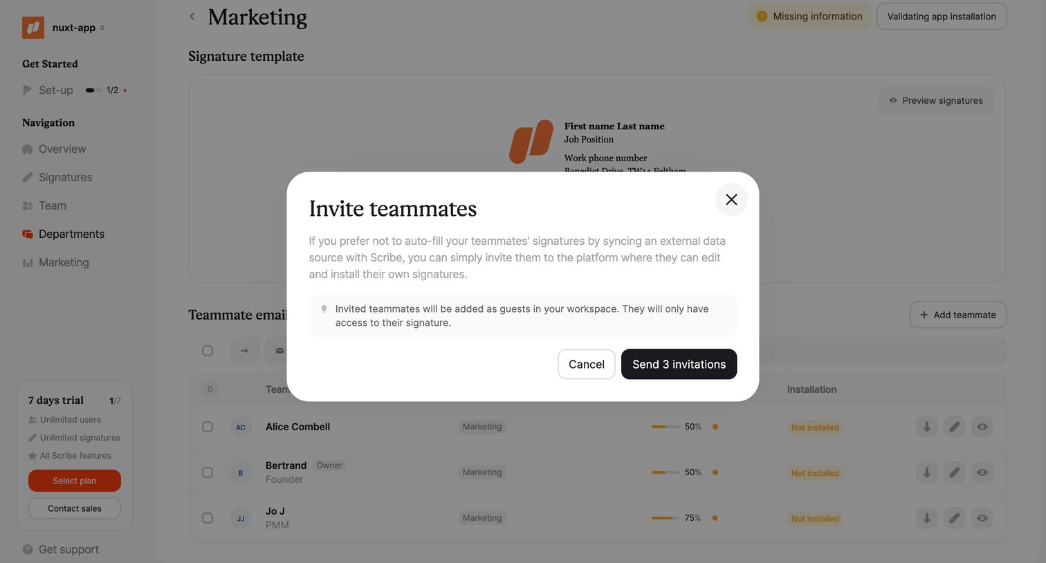 Marketing | Departments  Team  Scribe from Scribe