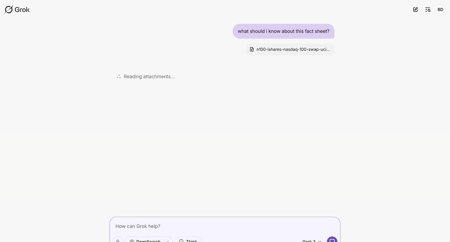 Grok - New conversation - Grok screen
