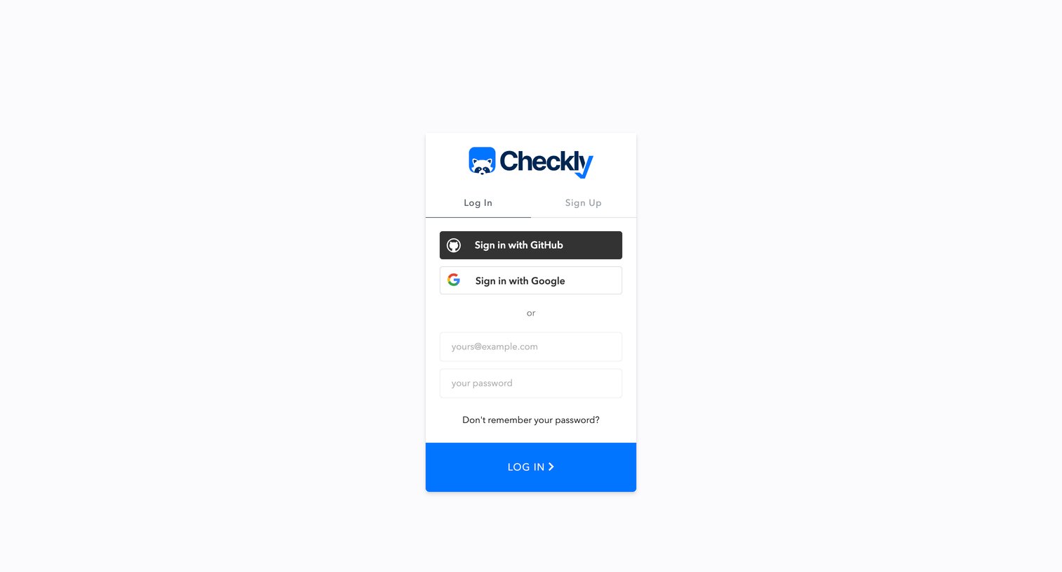 Checkly - Sign In with Auth0 screen