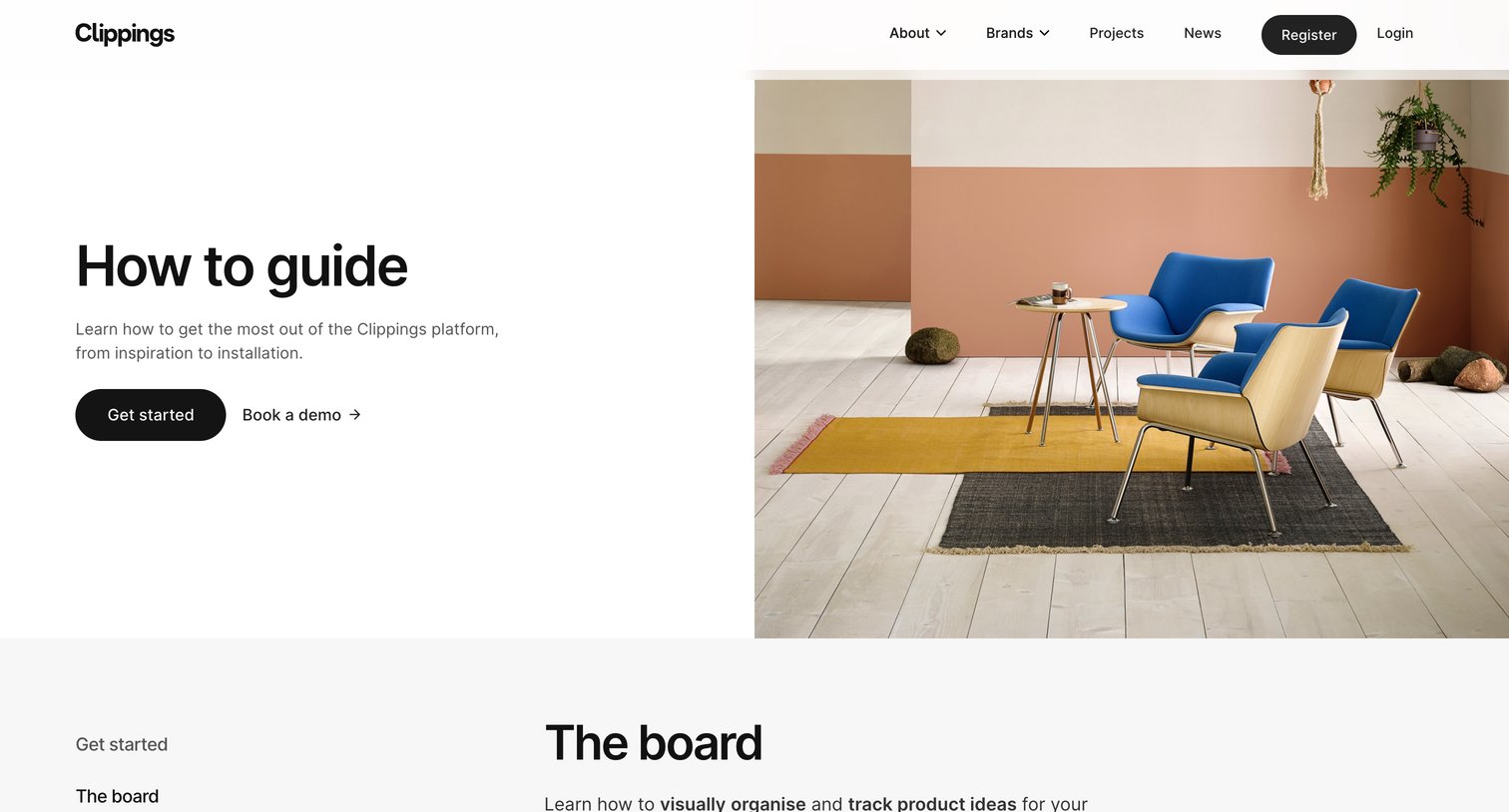 Clippings - How to guide The board — Clippings screen