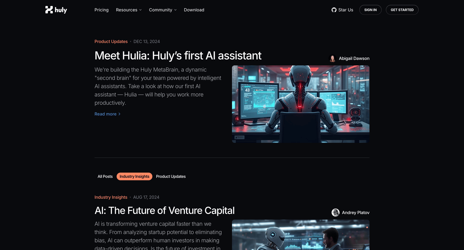 Huly - Industry Insights - Blog - Huly.io screen