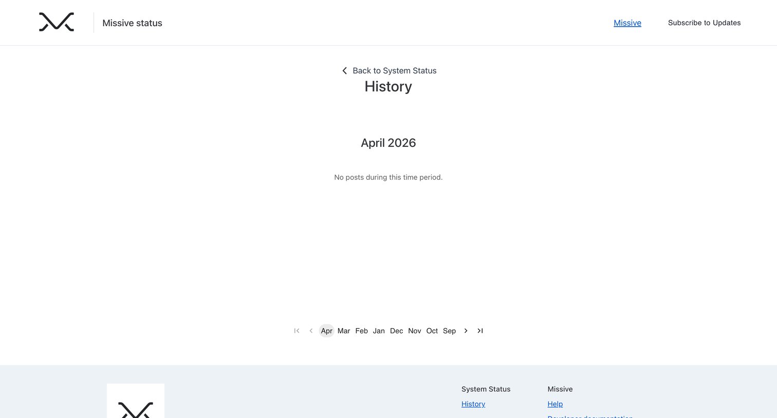 Missive - Missive status screen