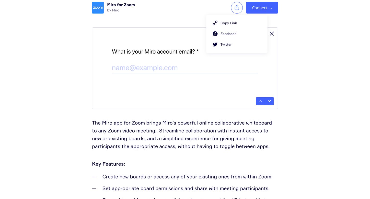 Miro - Zoom + Miro | Team Collaboration Apps Marketplace screen