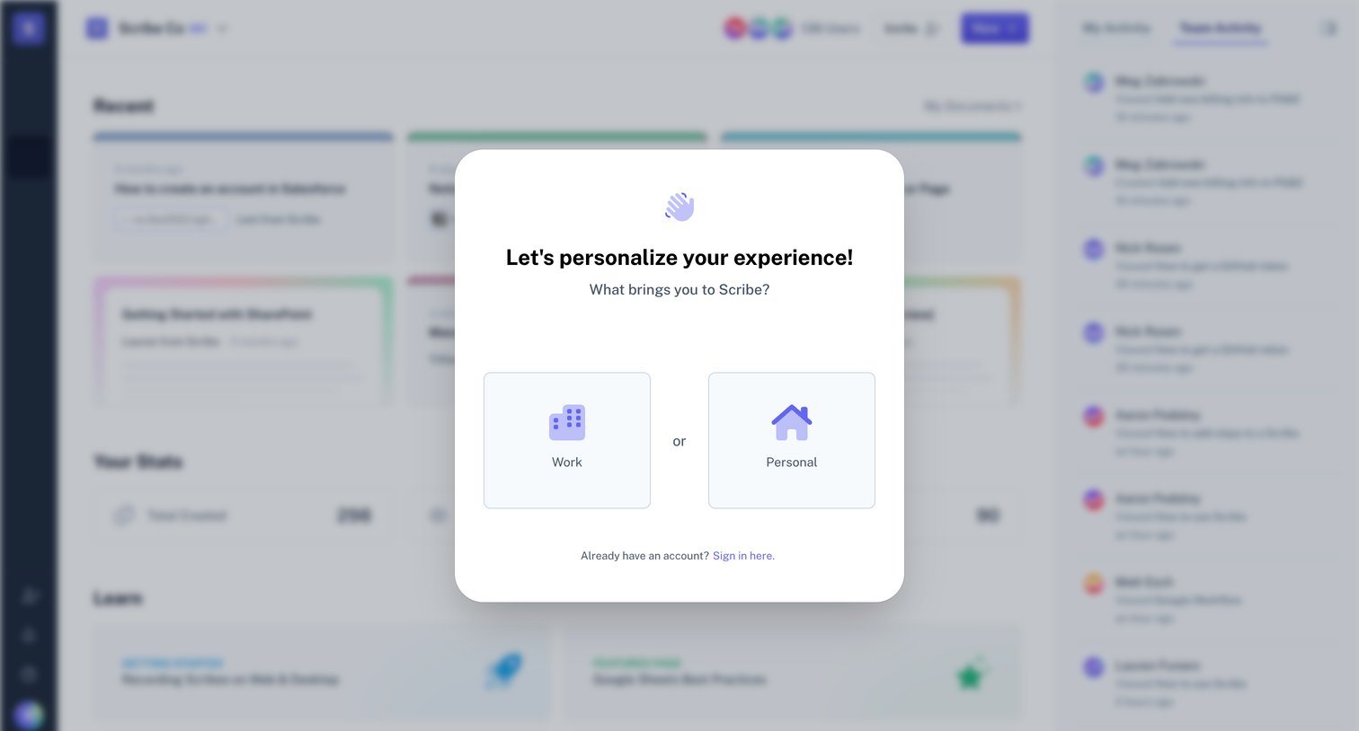 Scribe - Scribe | Signup screen
