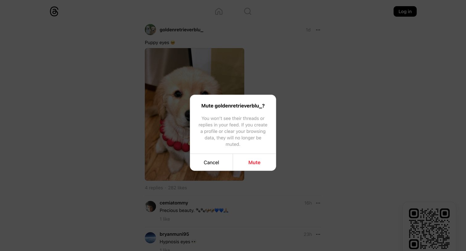 Threads - @goldenretrieverblu_ • Puppy eyes | • Threads screen