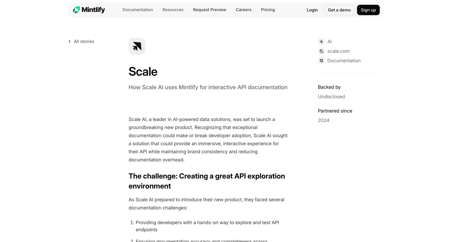 Mintlify - Scale on Mintlify screen