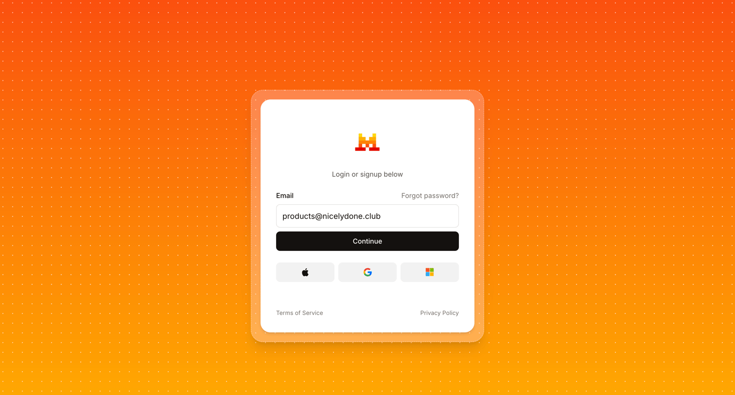 Mistral - Login - Mistral AI screen