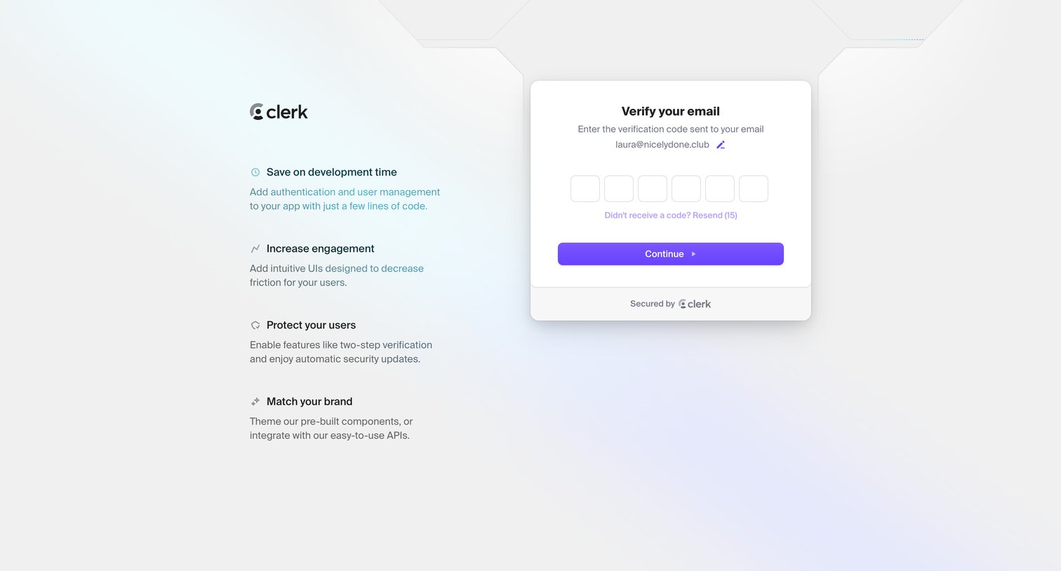 Clerk - Sign up | Clerk screen