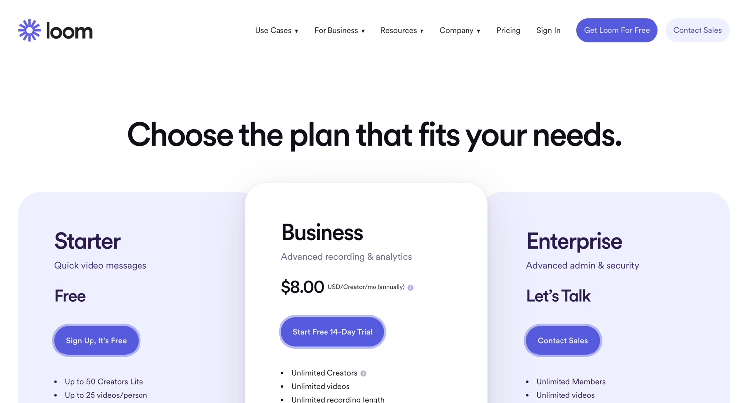 Loom - Loom Pricing | Start Recording For Free Loom screen