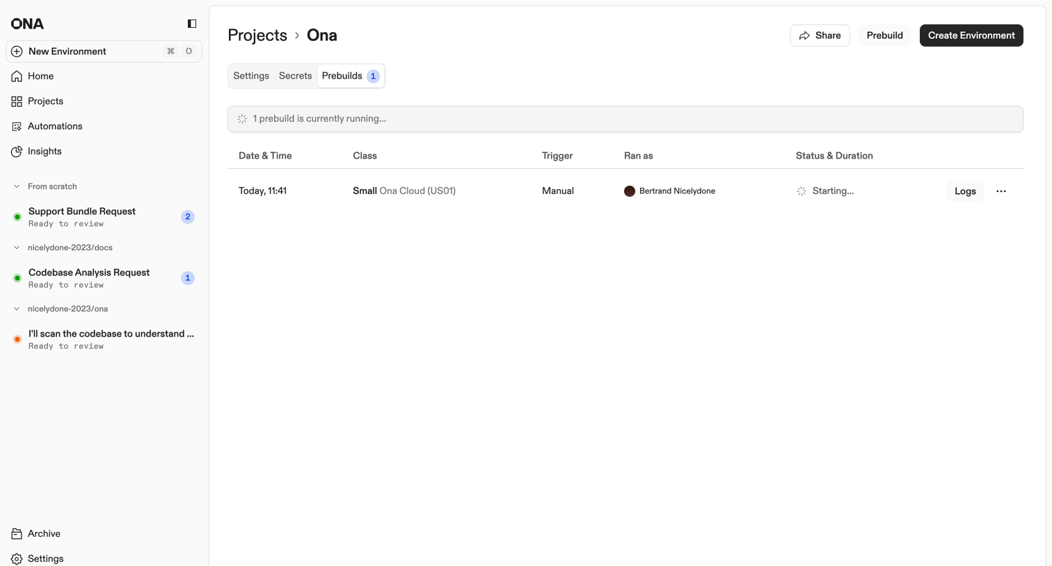 Ona screen