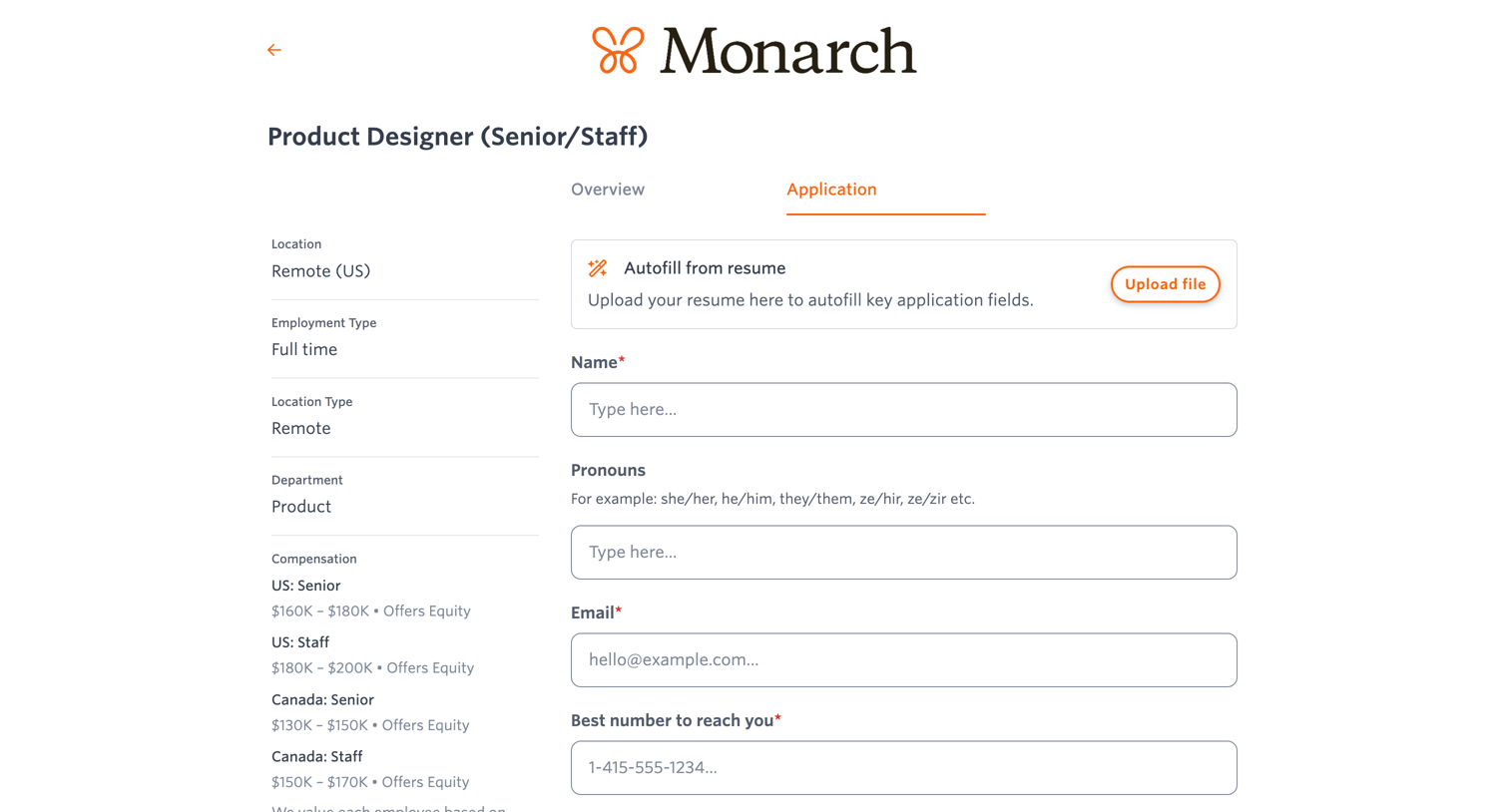 Monarch - Product Designer (SeniorStaff) @ Monarch Money screen