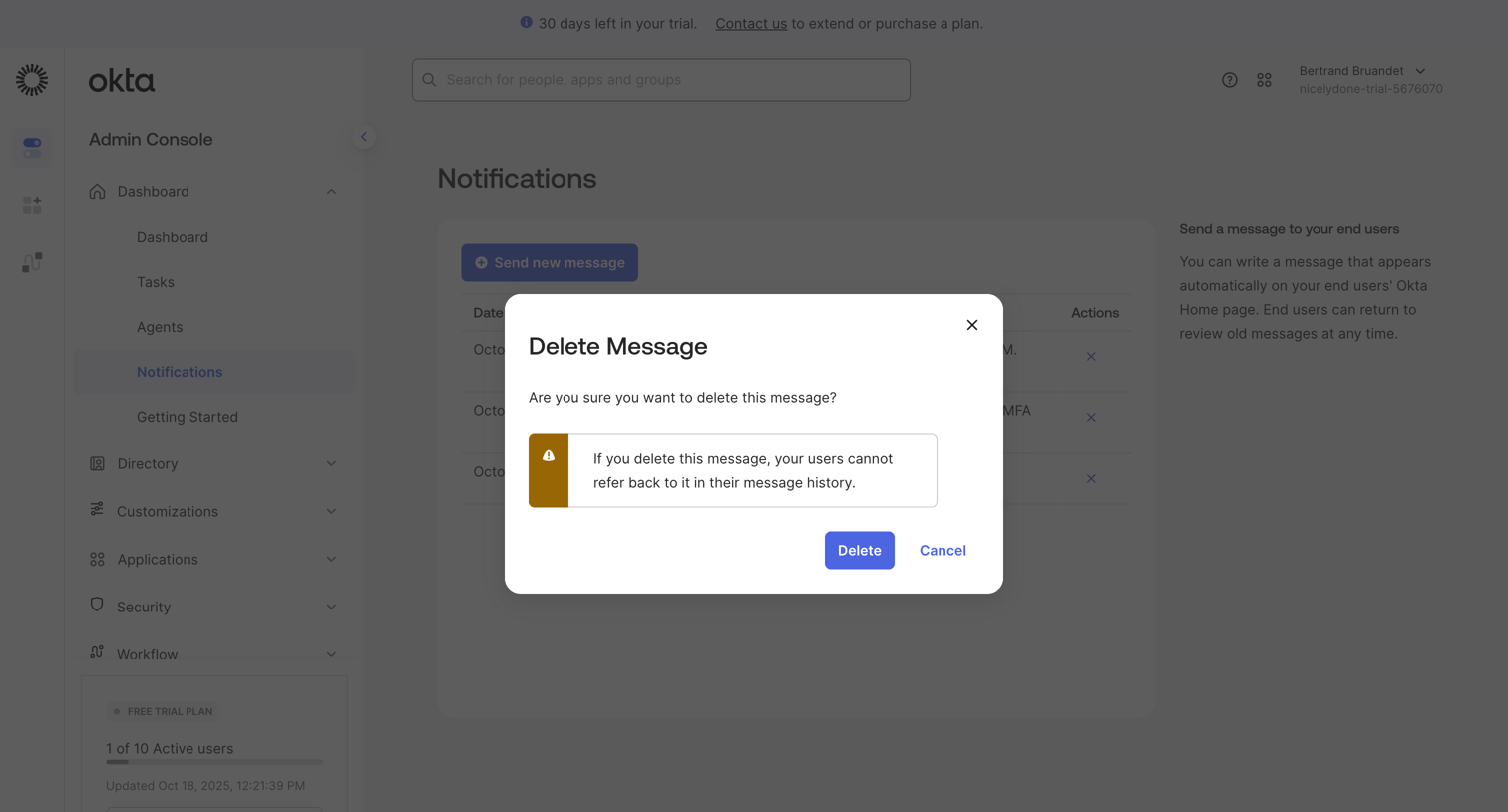 Okta - nicelydone-trial-5676070 - Notifications screen