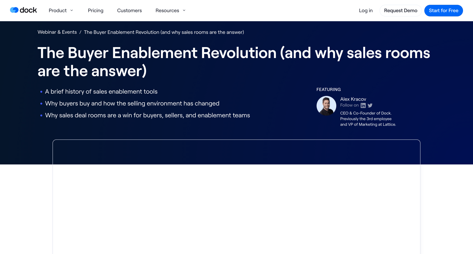 Dock - The Buyer Enablement Revolution (and why sales rooms are the answer) | Dock Webinar screen