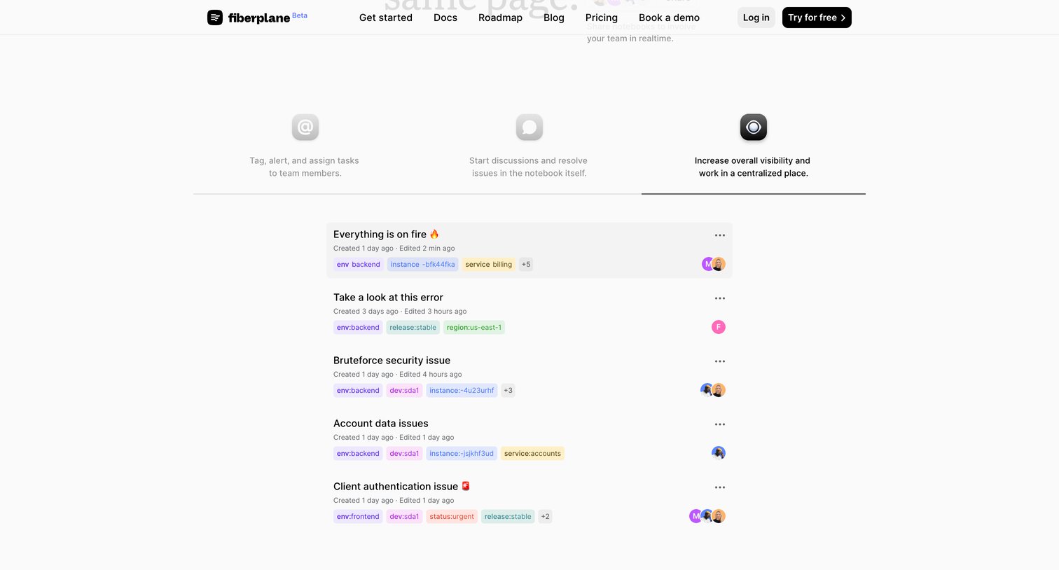 Fiberplane - Fiberplane - Collaborative Notebooks for debugging your infrastru screen