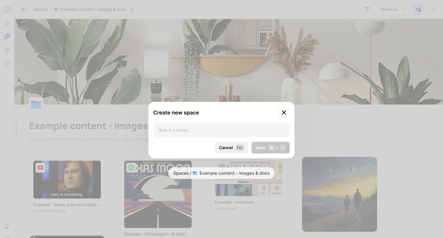 Fabric - Fabric | Example content - images & docs screen