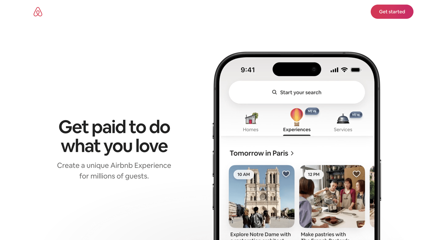 Airbnb - Host an experience on Airbnb screen