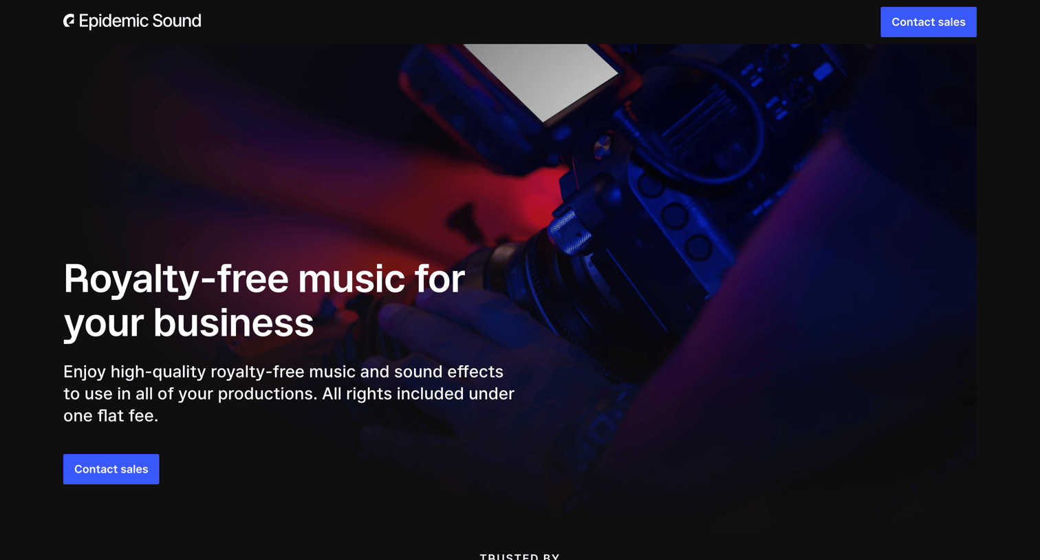 Epidemic Sound - Royalty-free music for Businesses and Enterprises | Epidemic Sound screen