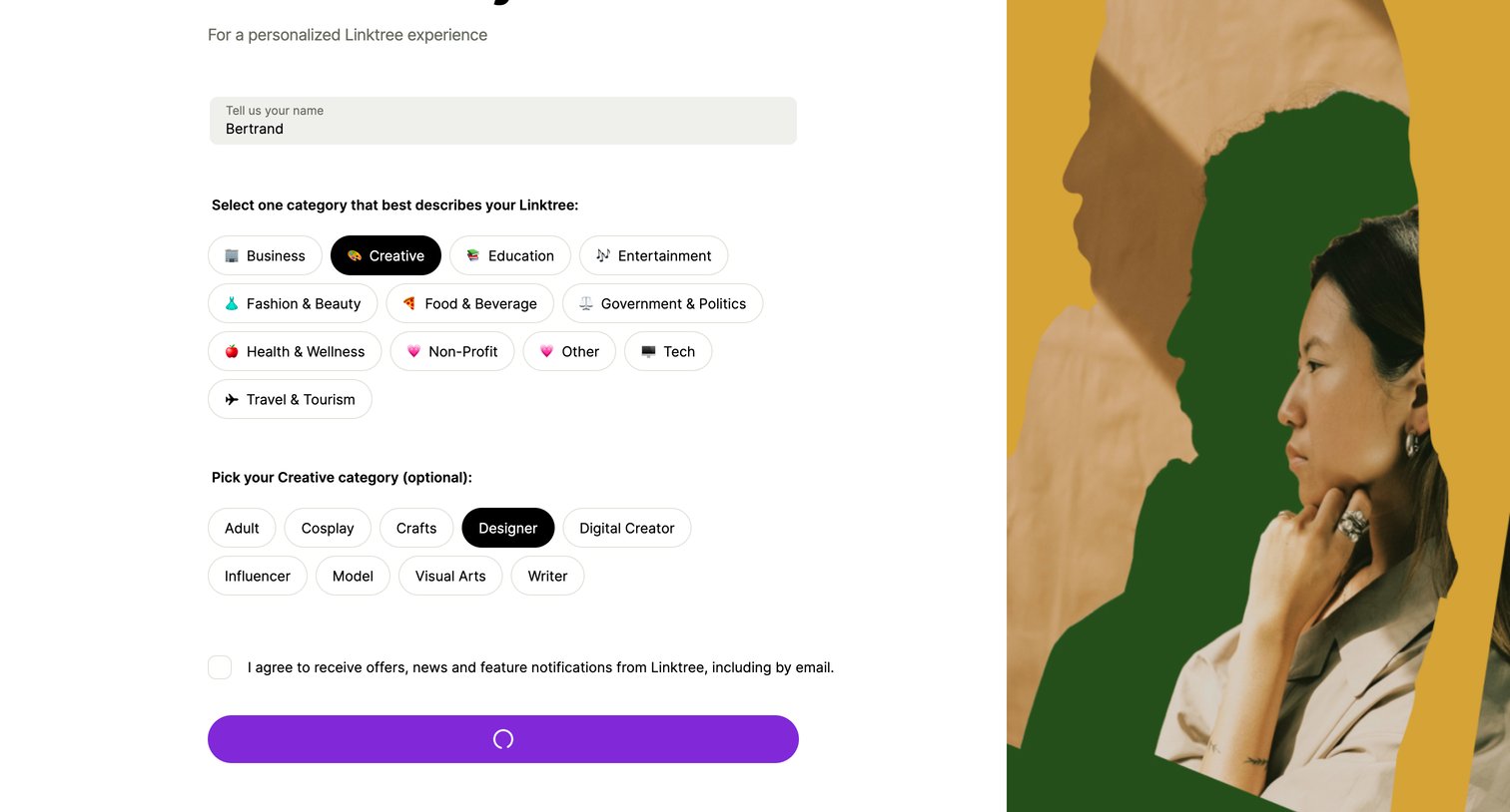 Linktree - Linktree | Create an account for free screen