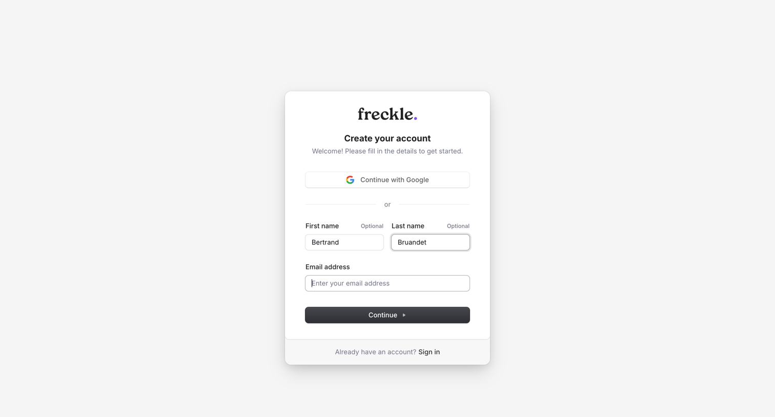 Freckle screen