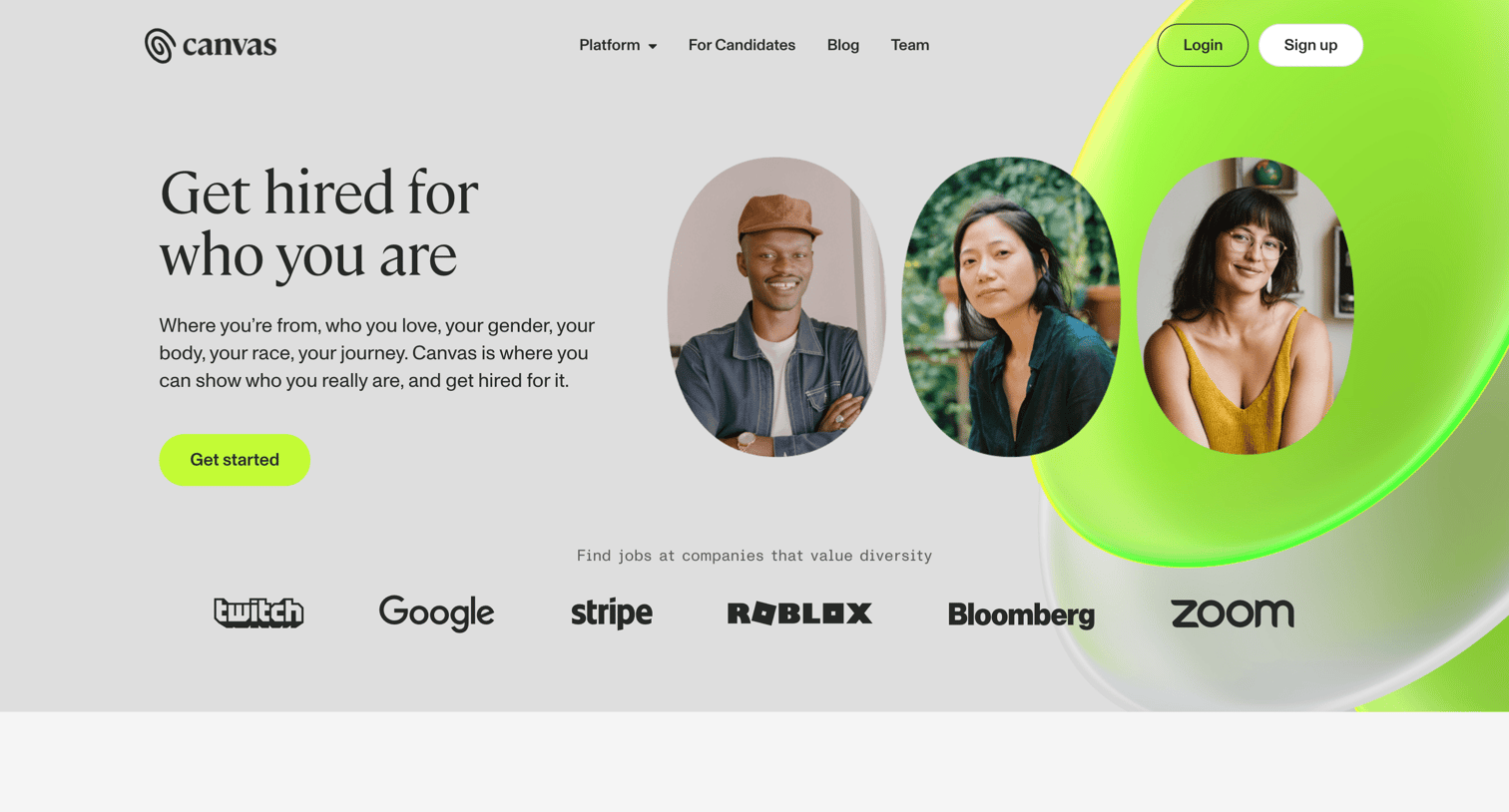 Untapped - Tech Jobs | Get Hired For Who You Are Canvas screen