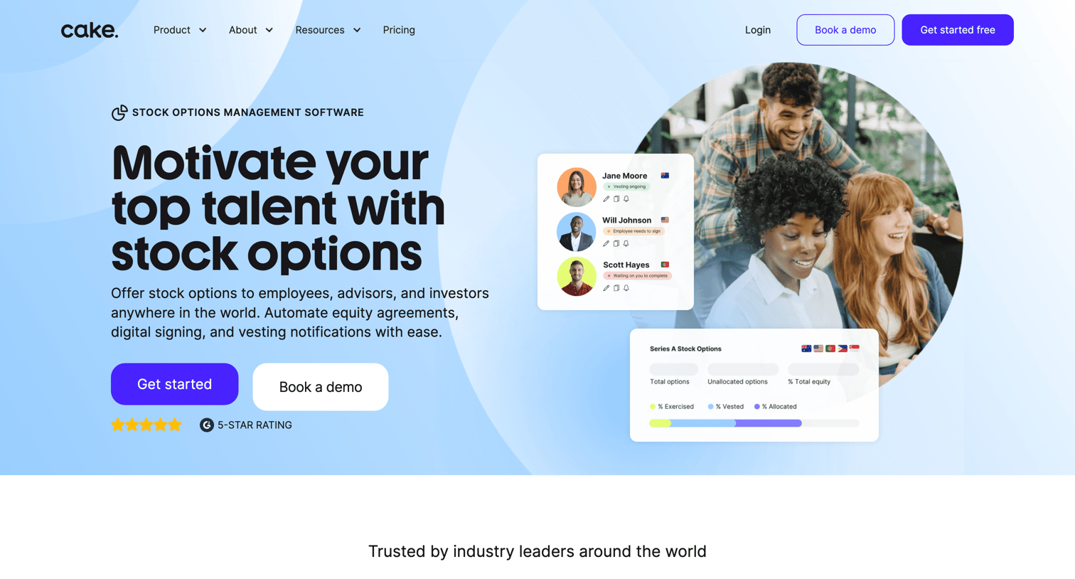 Cake - Employee Stock Ownership Plan Software (ESOP)  Cake Equity screen
