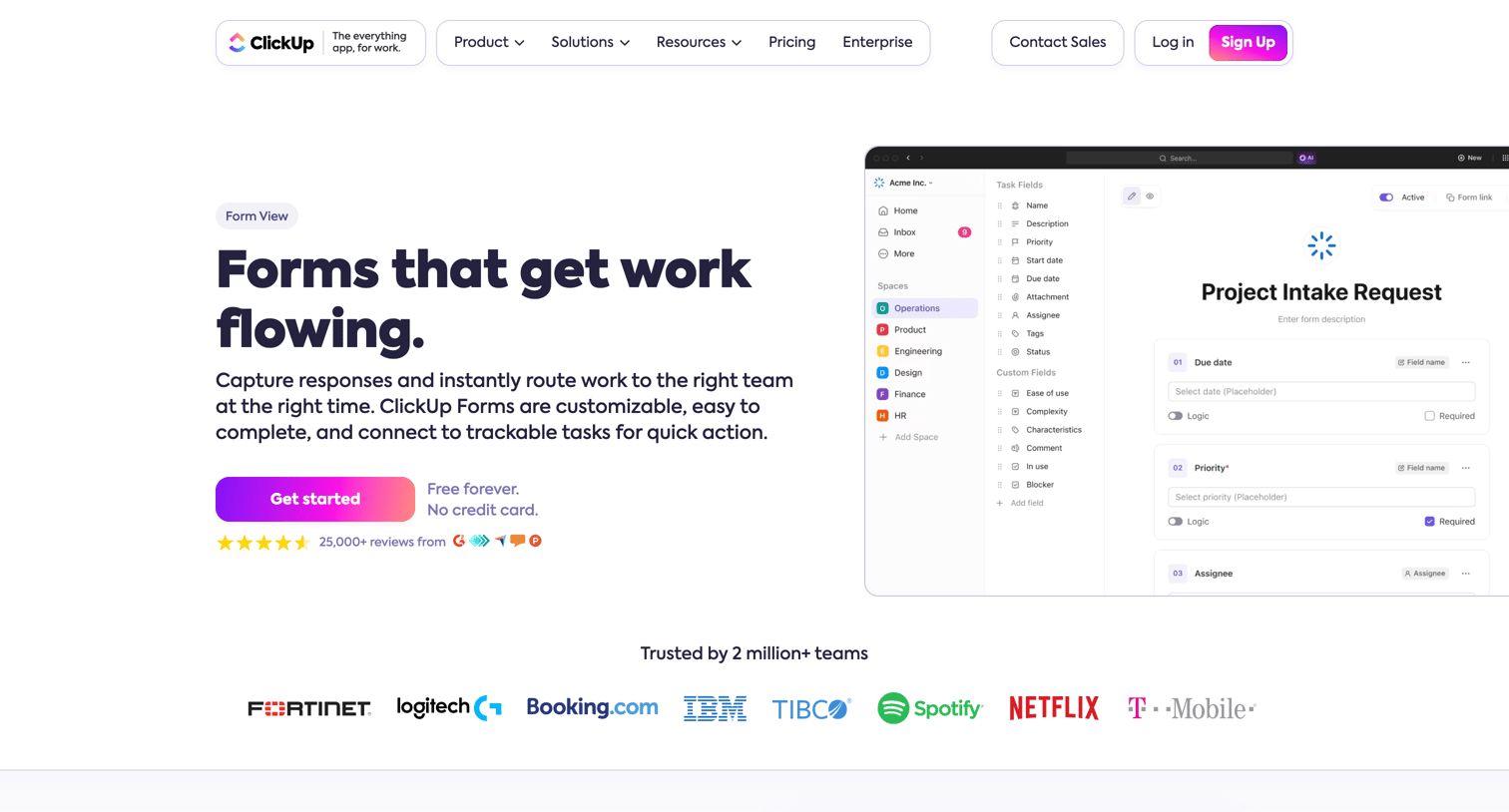 ClickUp - Project Management Software with Form Builder | ClickUp screen