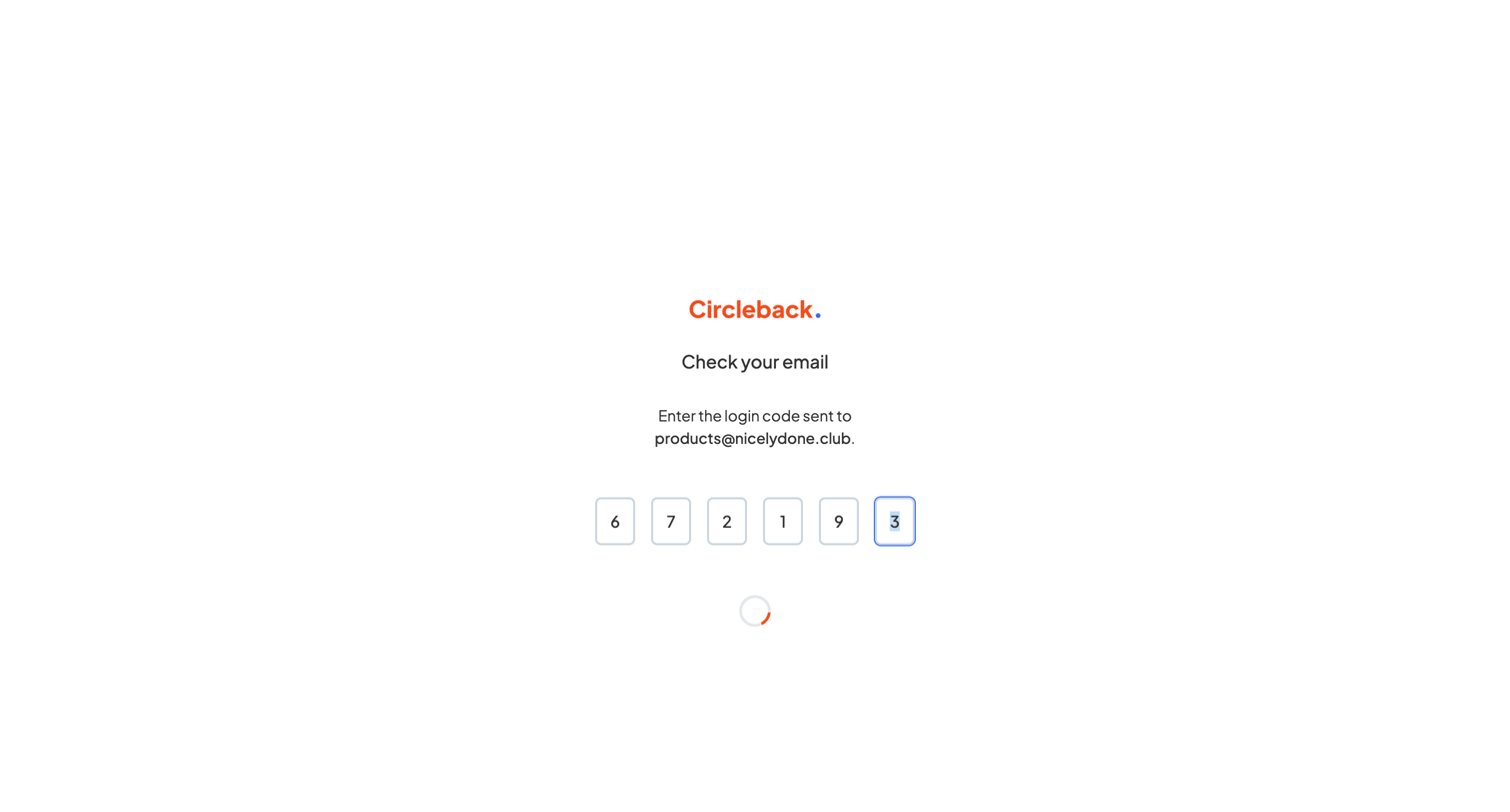 Circleback - Check your email - Circleback screen