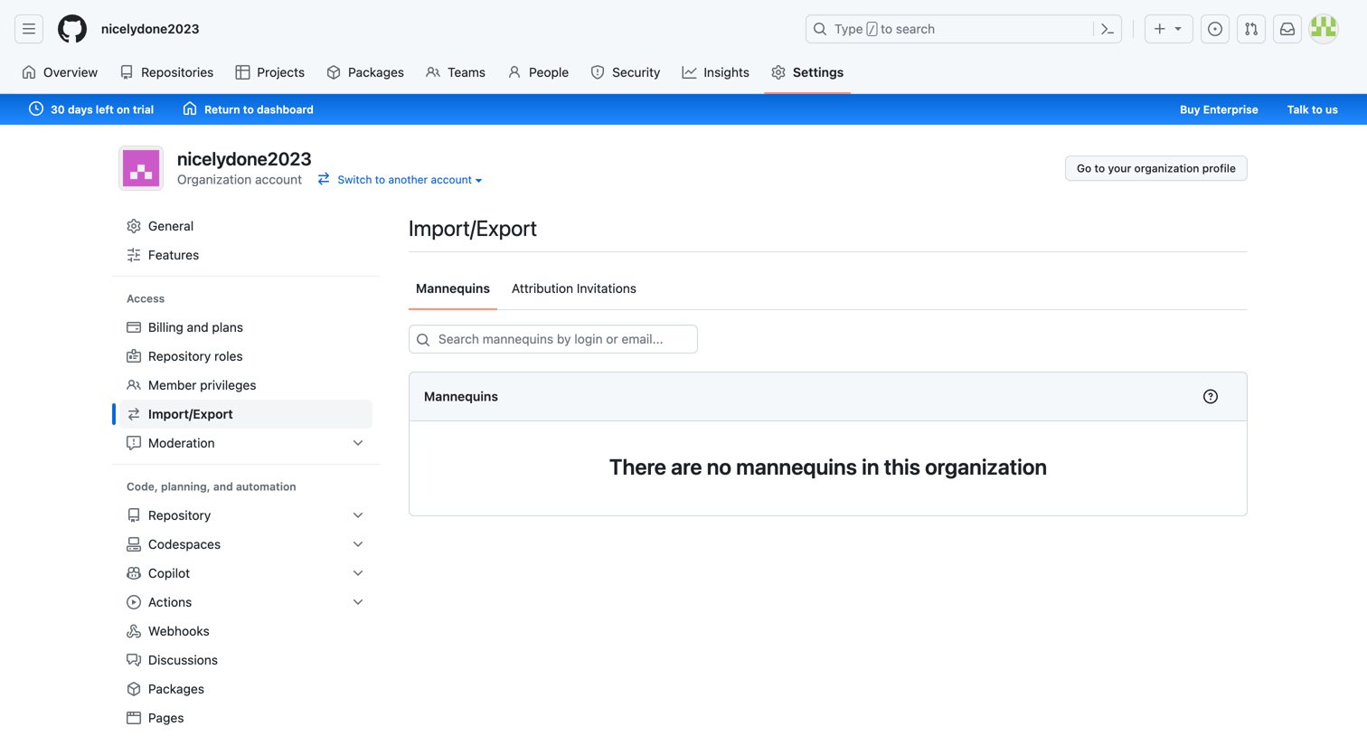 ImportExport from Github