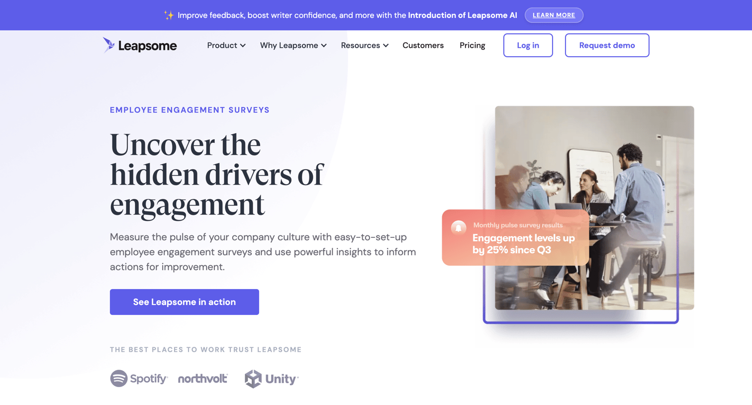 Leapsome - Employee Engagement | Pulse Survey Software  Leapsome screen