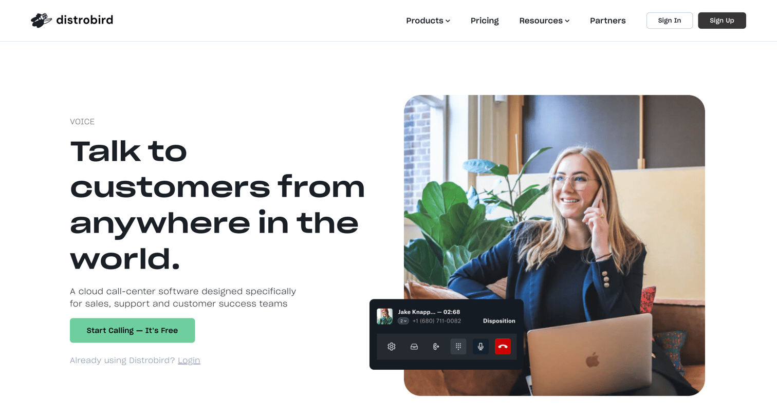 Distrobird - Distrobird Voice | Cloud-Based Call Center Software screen