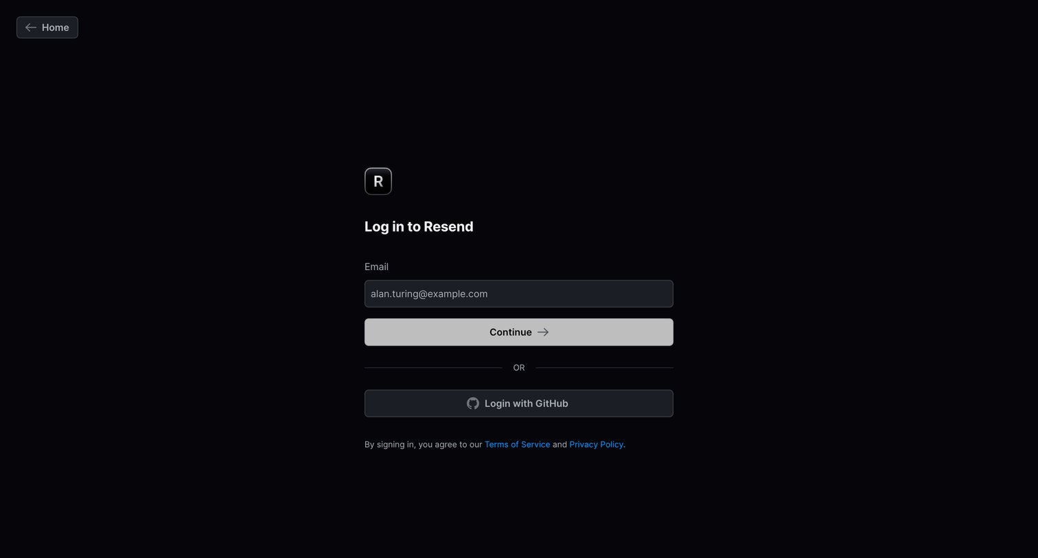 Resend - Login · Resend screen