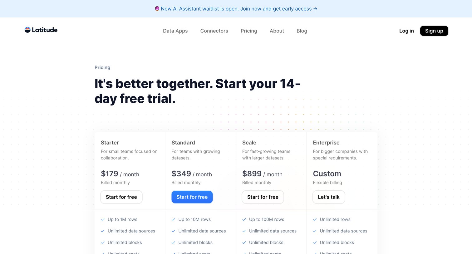 Latitude - Latitude — The data workspace for startups screen