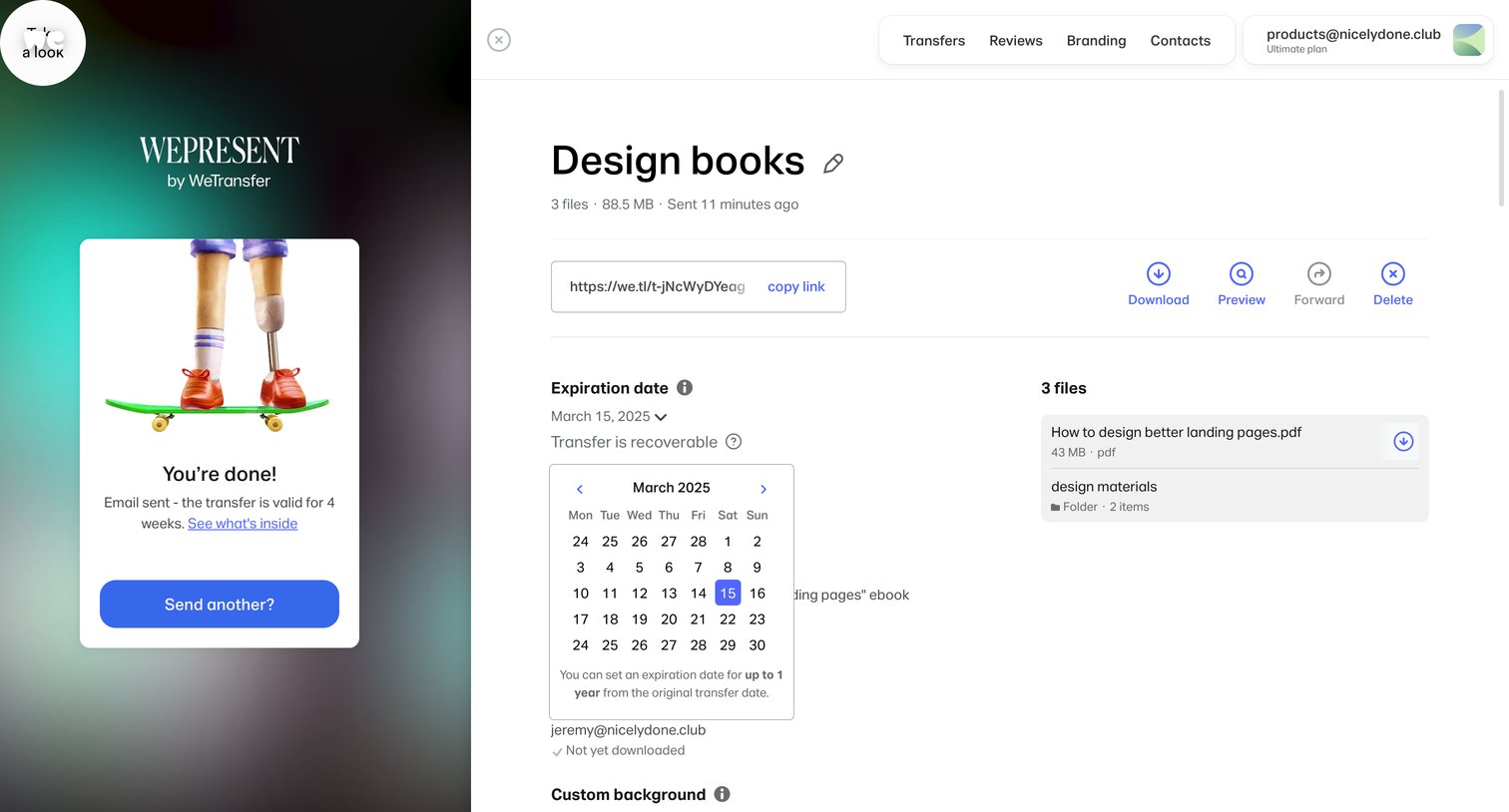 WeTransfer - WeTransfer | Send Large Files Fast screen