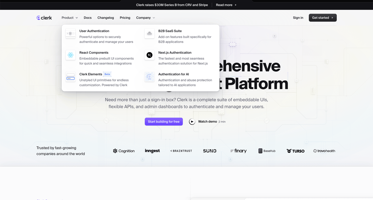 Clerk - Clerk | Authentication and User Management screen