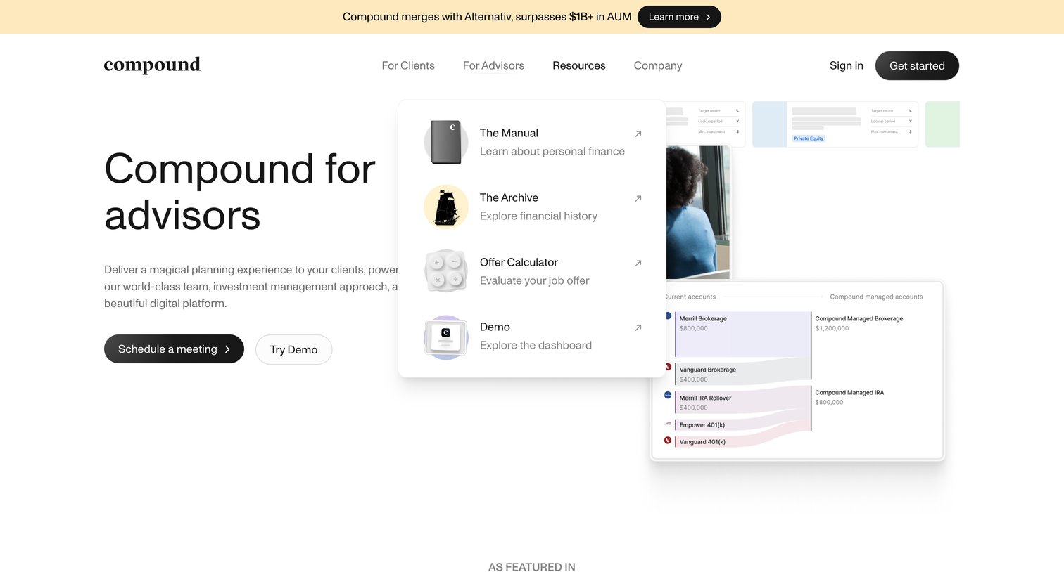 Compound Planning - Compound Planning | Advisors screen