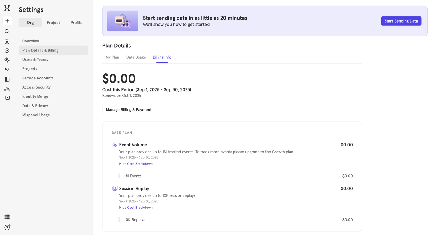 Mixpanel - Mixpanel - Product Analytics screen