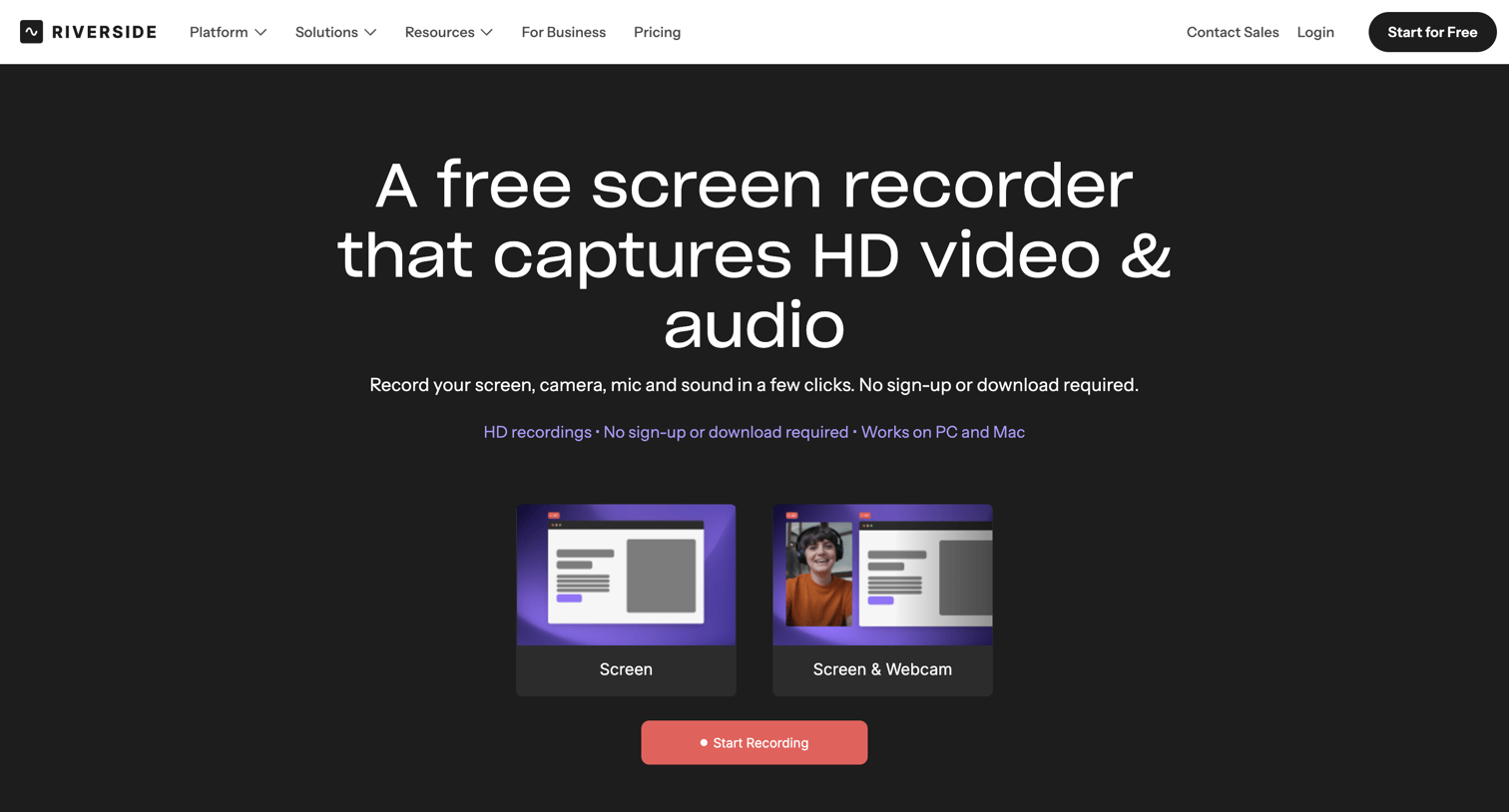Riverside - Free Screen Recorder for Mac & Windows | No Sign-up | Riverside screen