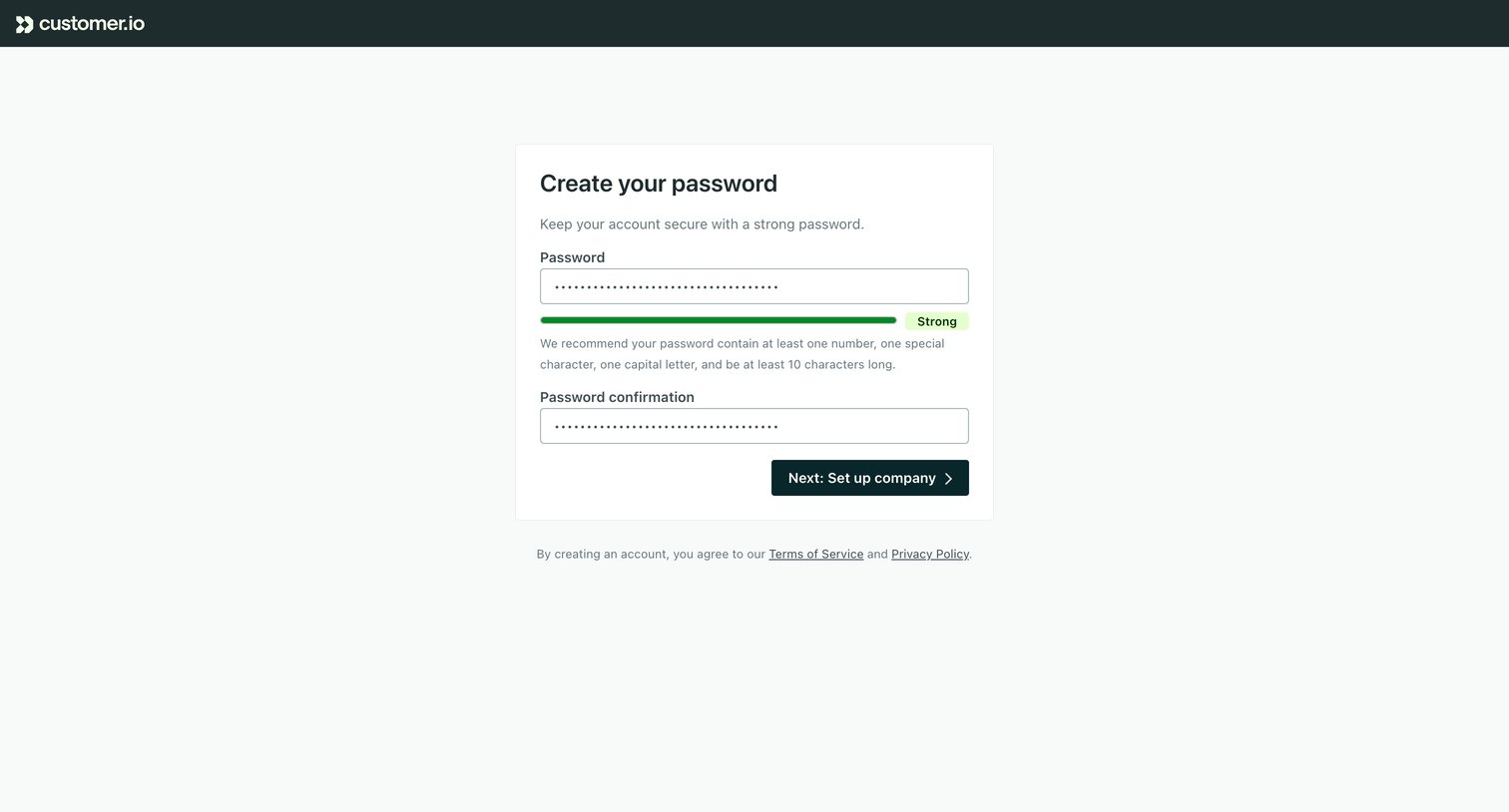 Customer.io screen