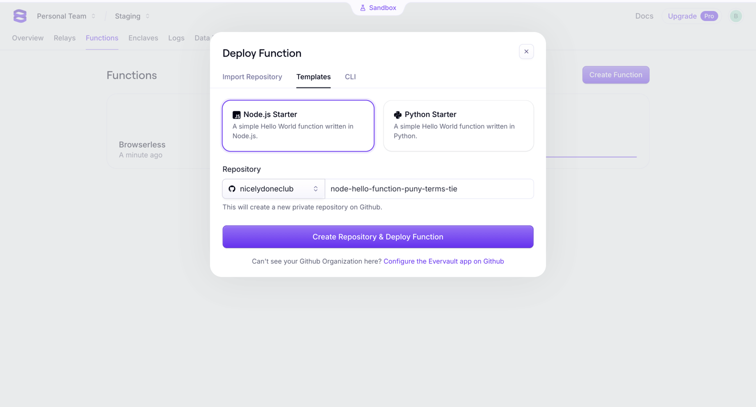 Evervault screen