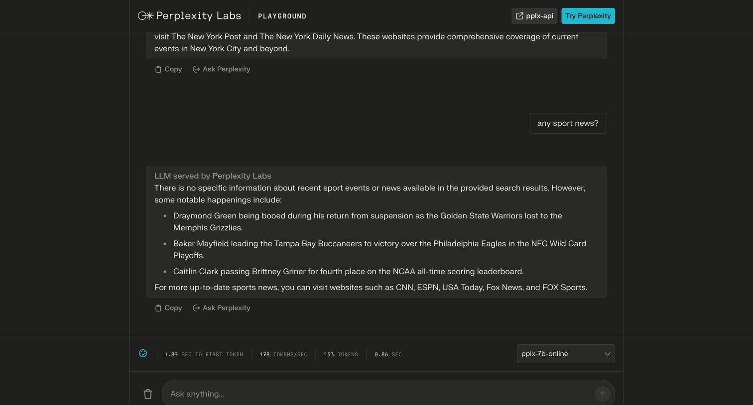 Perplexity - Perplexity Labs screen