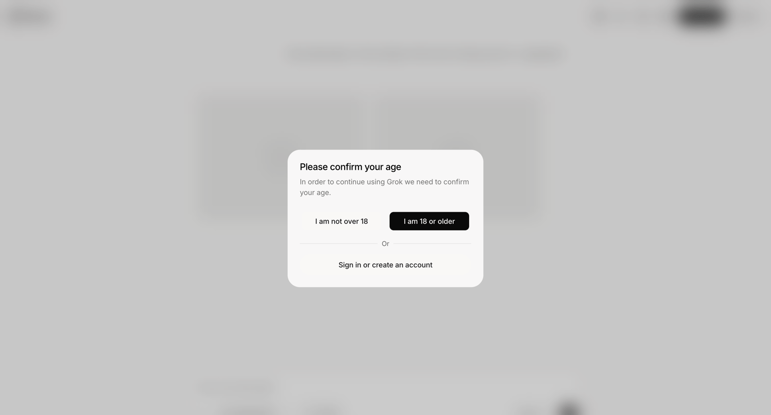 Grok - New conversation - Grok screen