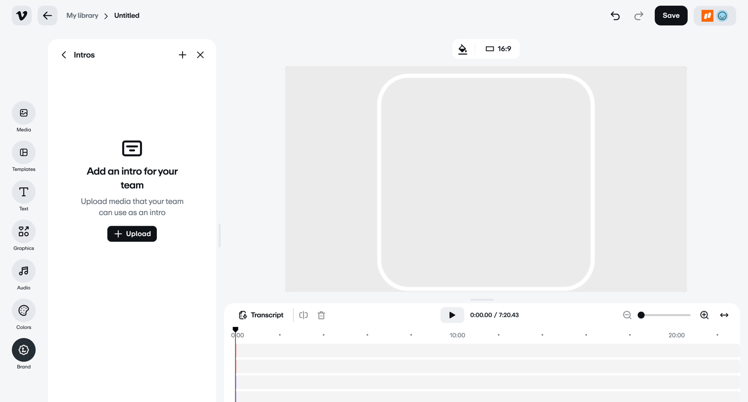 Vimeo screen