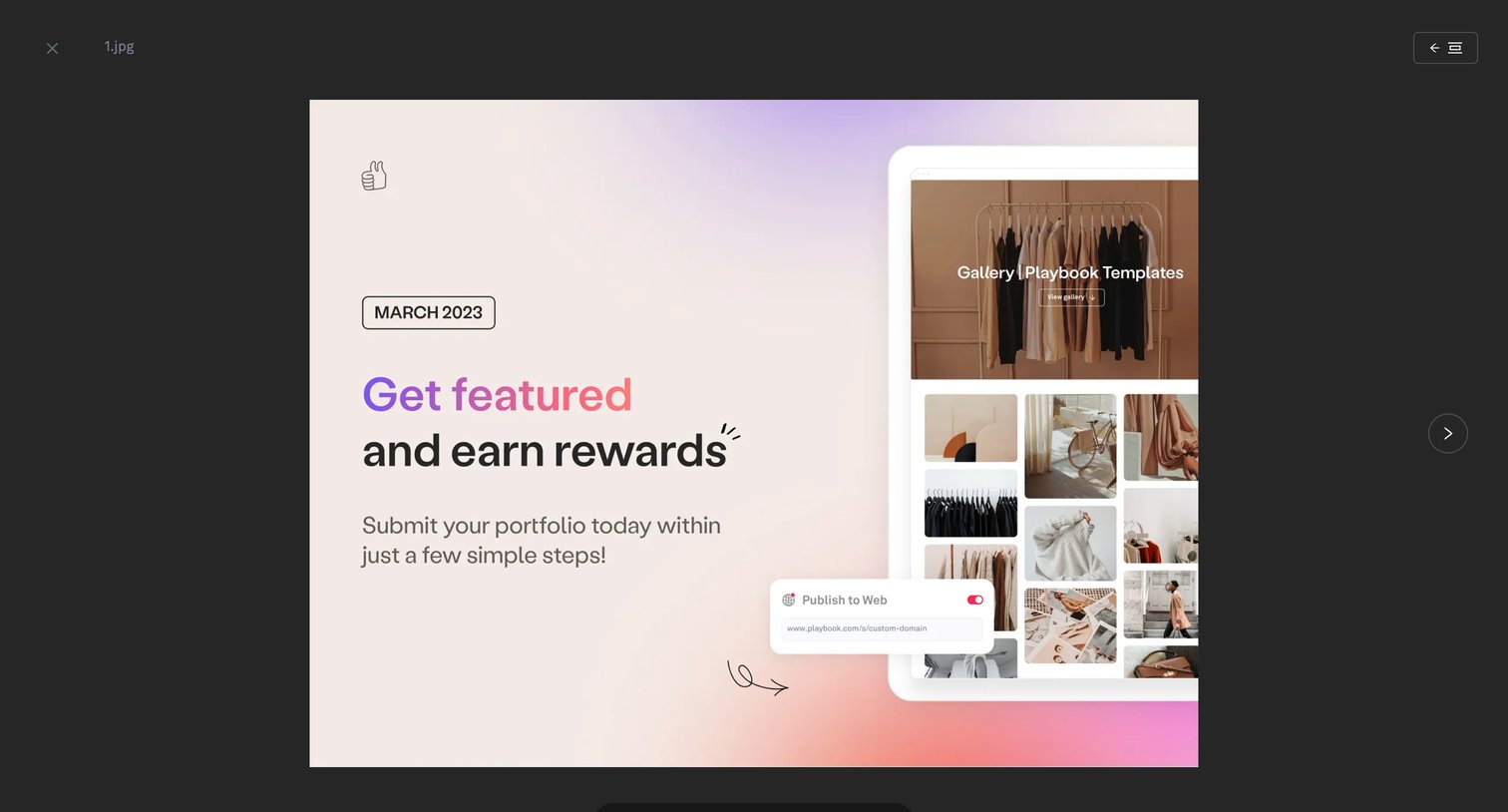 Playbook - Get featured today! screen