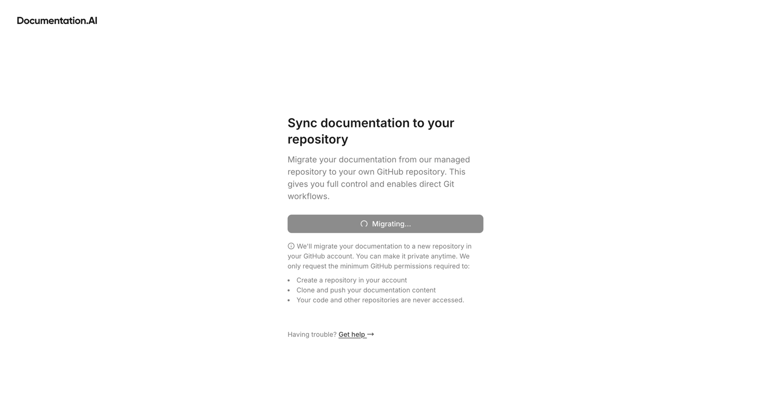 Documentation.AI - Dashboard - Documentation.AI screen
