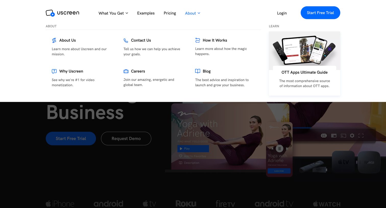 Uscreen - Uscreen - The 1 VOD Platform for Video Monetization screen