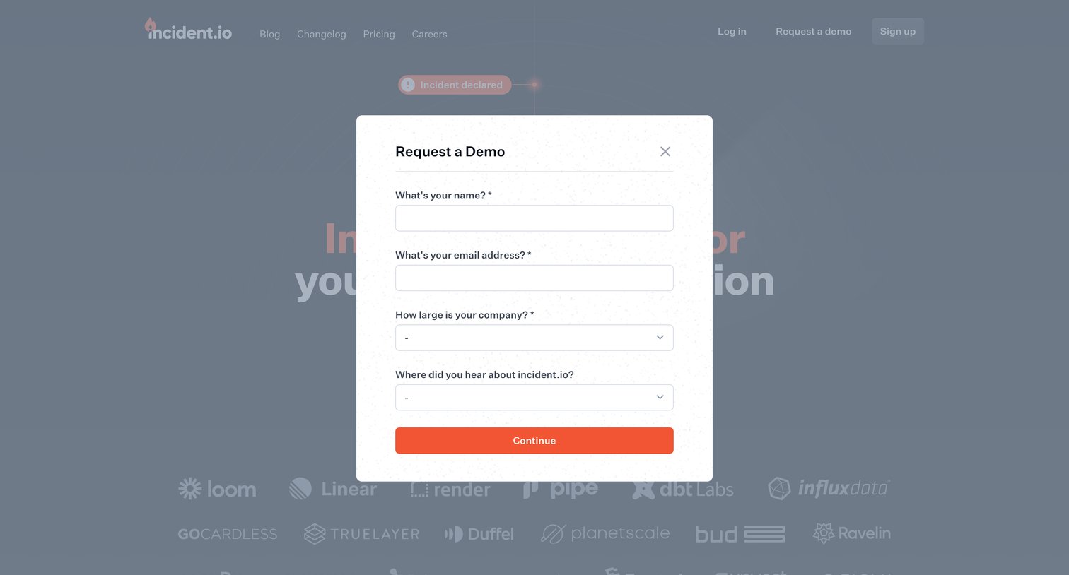 Incident - incident.io — Incident response for your whole organisation | inci screen