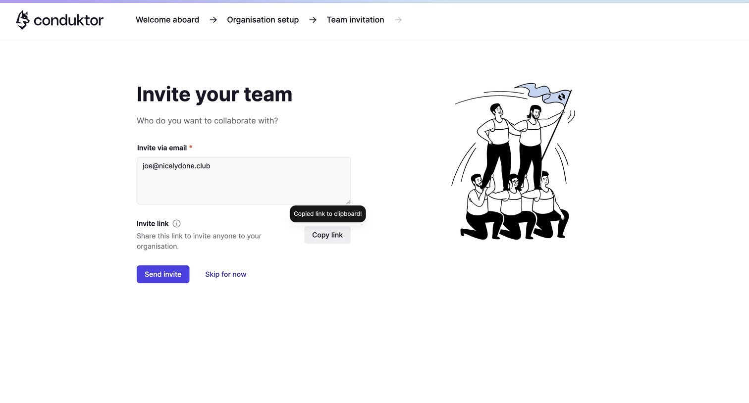 Conduktor - Conduktor Signup screen