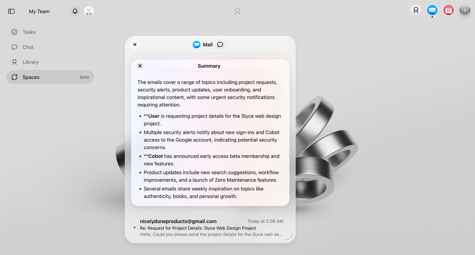 Cobot screen