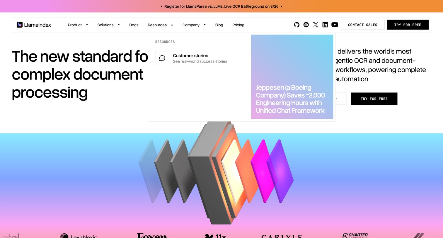 Llamaindex - LlamaIndex AI Agents for Document OCR + Workflows screen