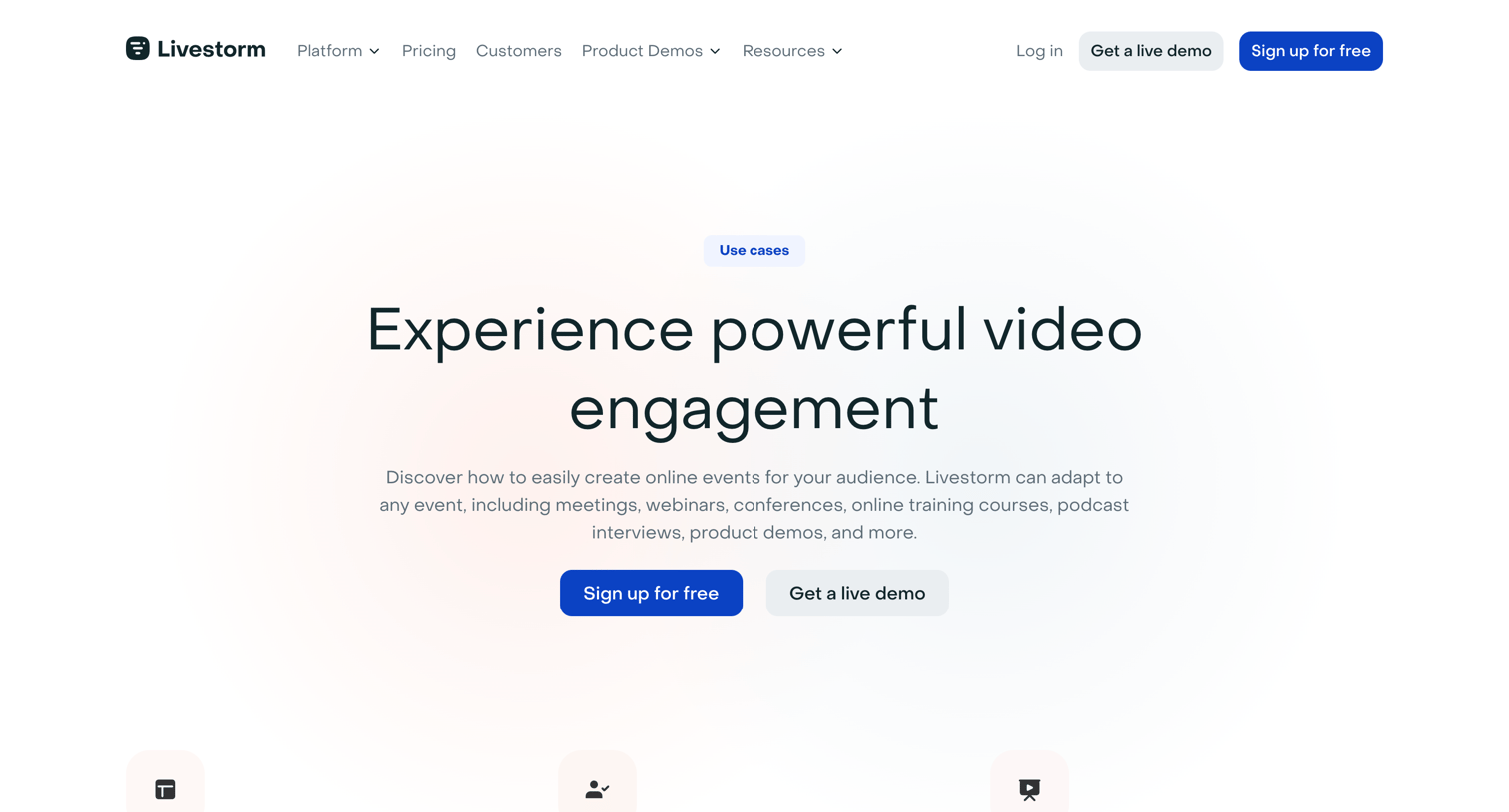 Livestorm - Experience powerful video engagement for your virtual events. | Li screen